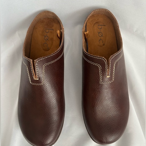 boc Born Concept women’s brown leather clogs size 7 - Picture 3 of 11